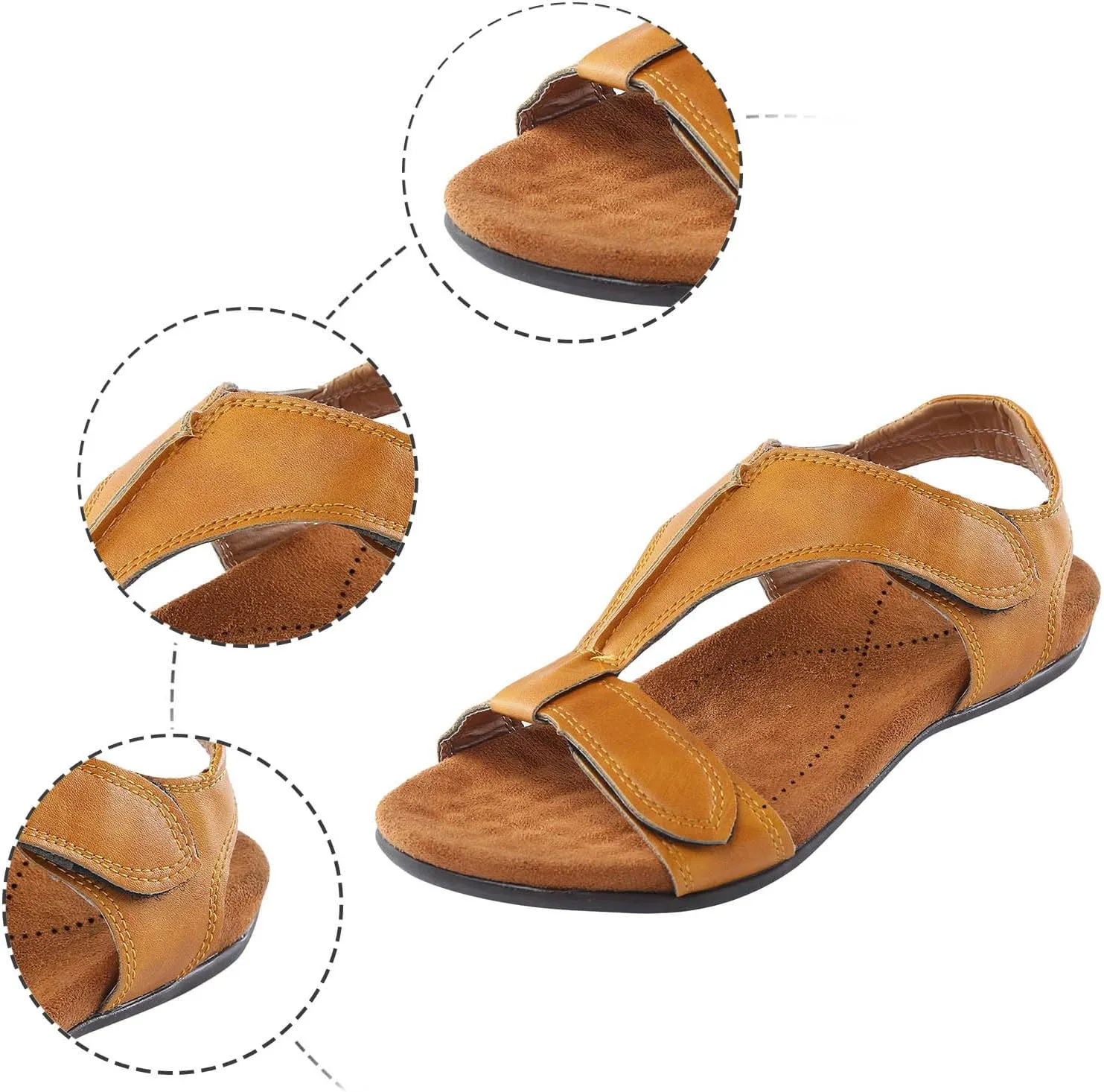Women's Orthopedic Arch Support Sandals Summer Comfortable Walking Flat Beach Sandals Casual Dressy Mens Beach Flip Flops Size 9