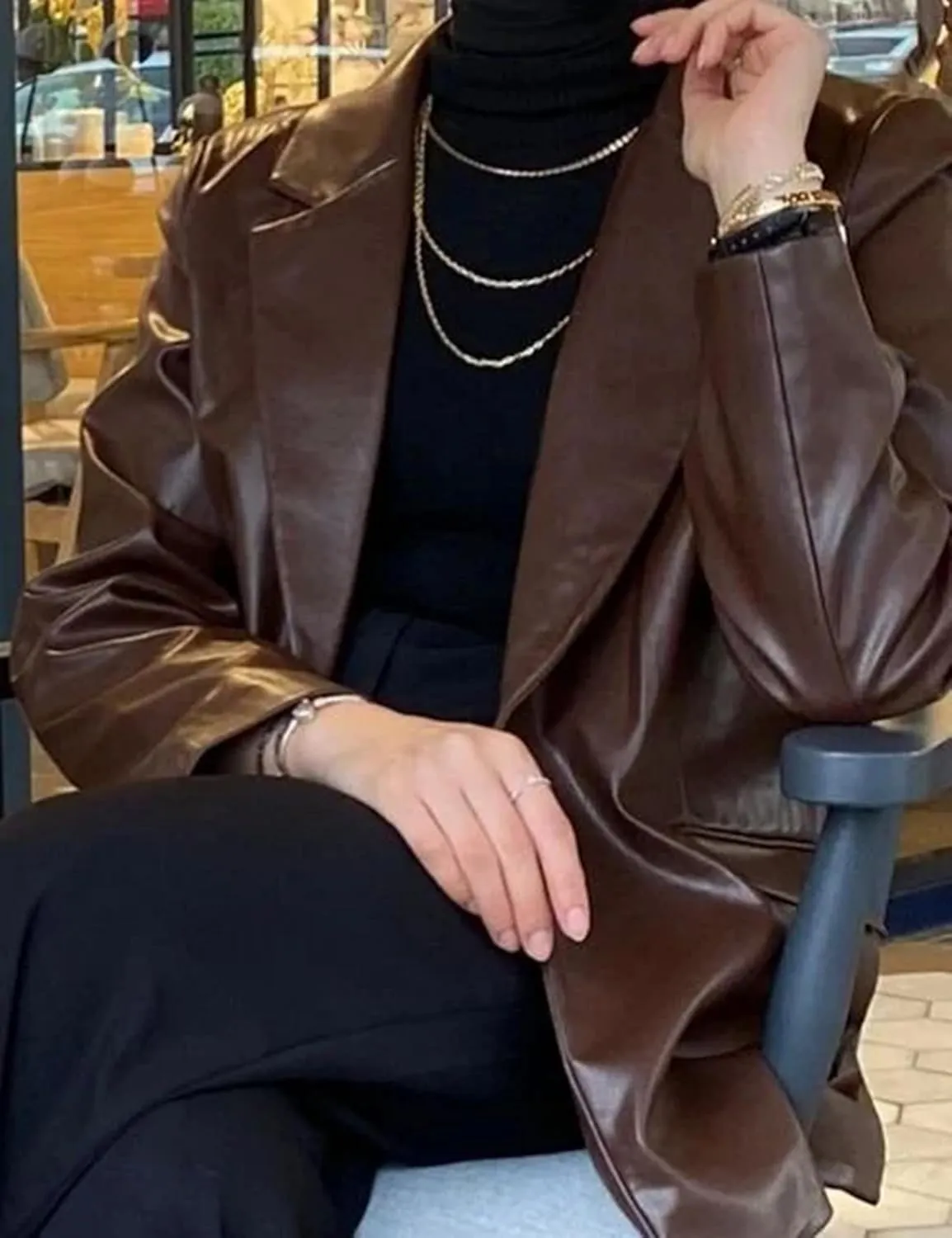 Womens Oversized Leather Jackets Faux Fall Outfits Fashion Clothes Motorcycle Coats Bomber Jacket