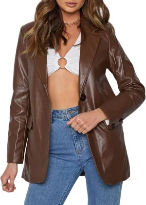 Womens Oversized Leather Jackets Faux Fall Outfits Fashion Clothes Motorcycle Coats Bomber Jacket
