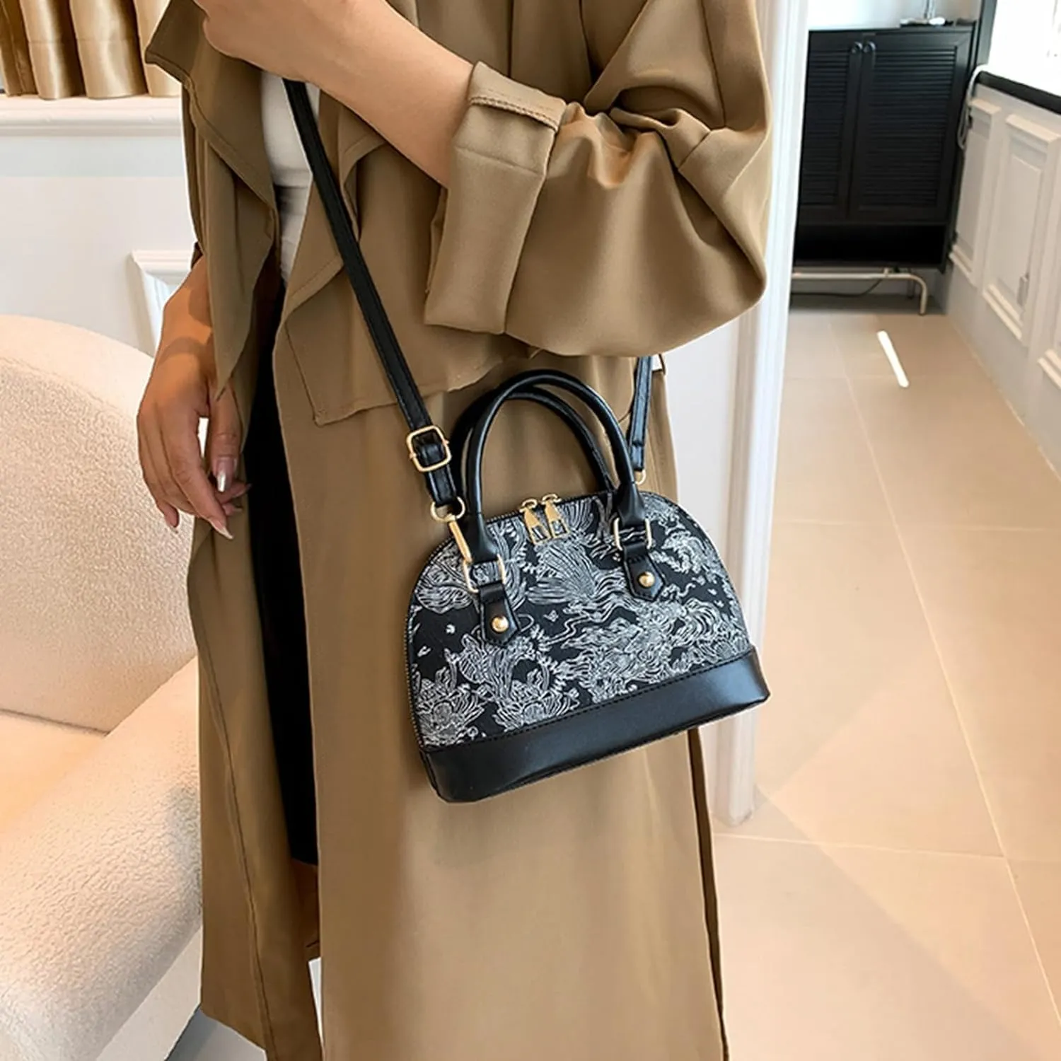 Women's PU Leather ToteHobo Shoulder Bags Handbag Satchel Bag Crossbody Bag with Adjustable Strap (Gray)