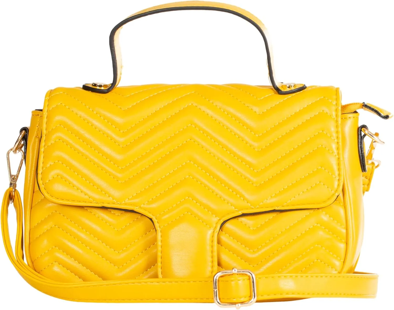Womens Quilted Faux Leather Satchel Bag  Top Handle & Crossbody Strap  Heart Detail Purse  Kiki