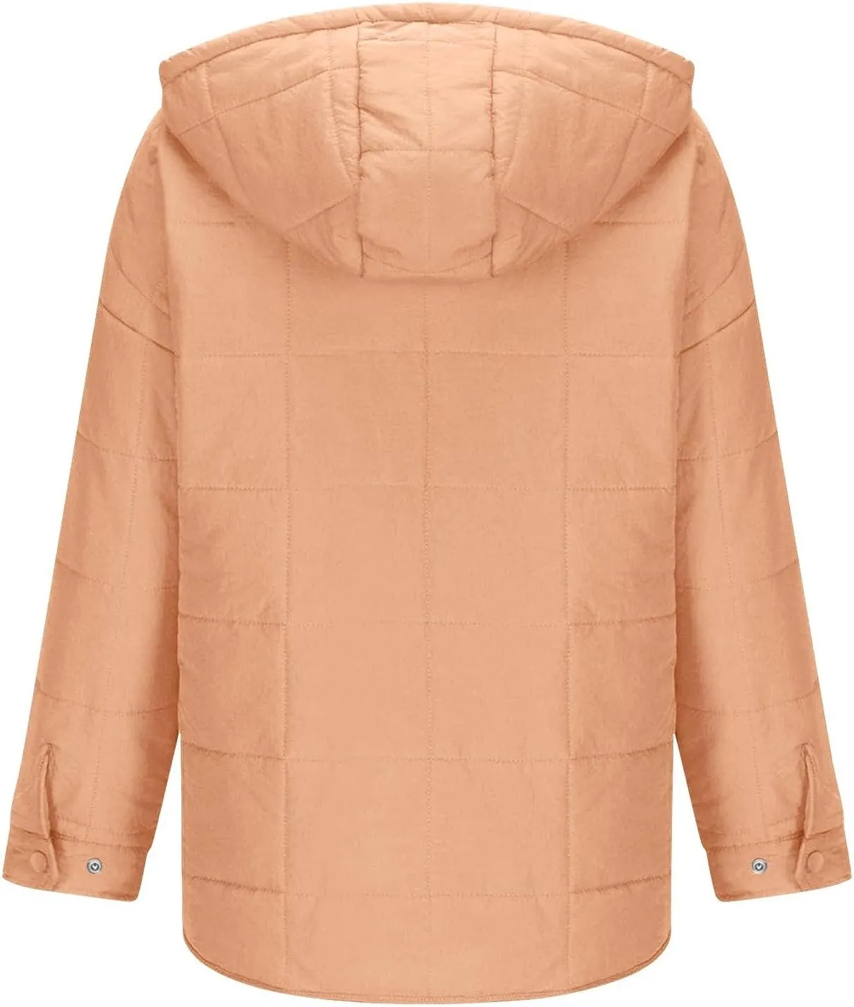 Women's Quilted Pullover Puffer Jacket Hooded Oversize Coat Tops Winter Warm Padded Hoodies Outwear with Pockets