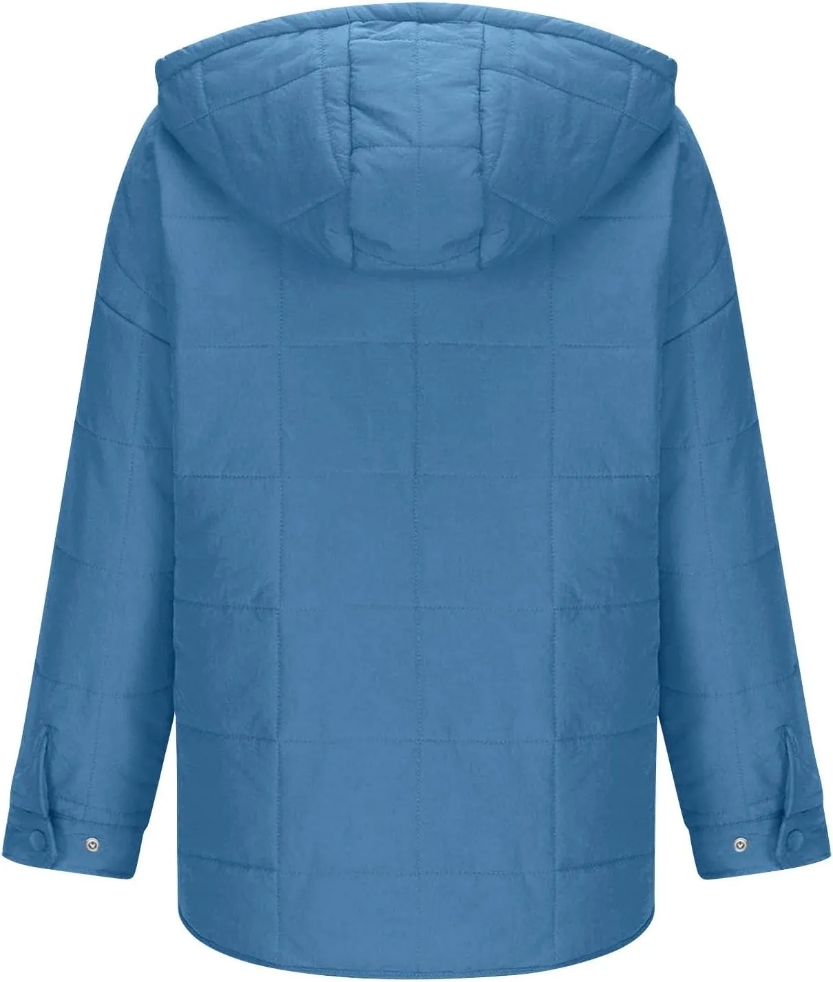 Women's Quilted Pullover Puffer Jacket Hooded Oversize Coat Tops Winter Warm Padded Hoodies Outwear with Pockets
