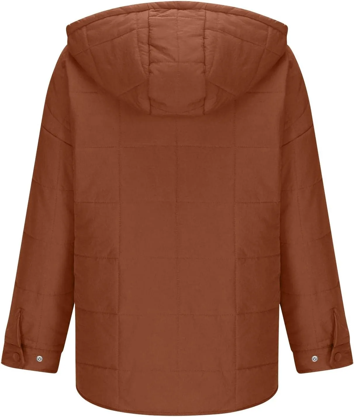 Women's Quilted Pullover Puffer Jacket Hooded Oversize Coat Tops Winter Warm Padded Hoodies Outwear with Pockets