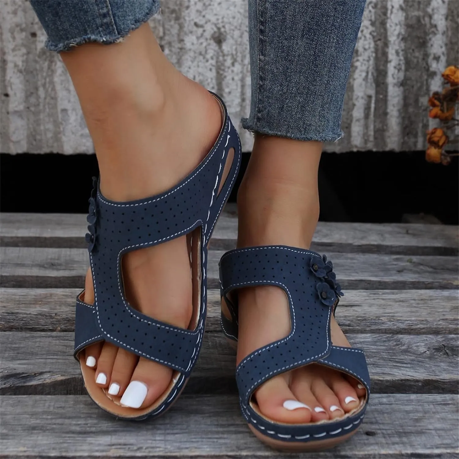 Womens Sandals Comfortable Support Orthopedic Slippers Slides Plantar Fasciitis Dressy Summer Casual Orthotic Flip Flops 2024