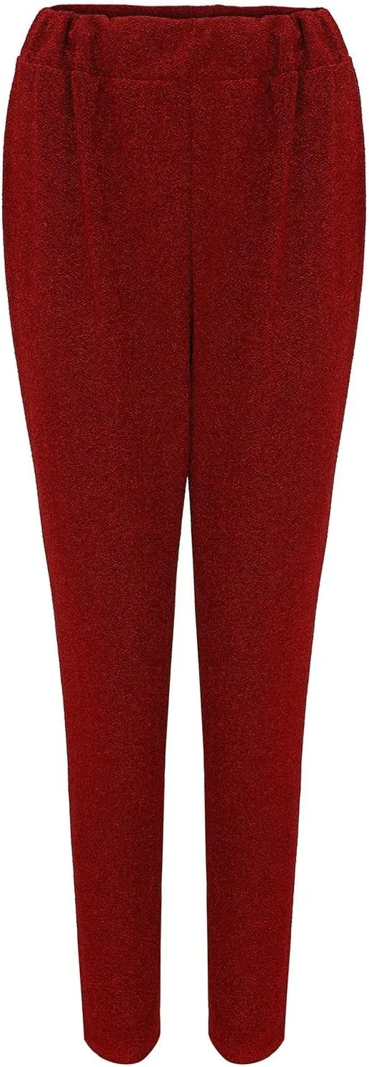 Womens Sequin Flare Pants Women Solid Casual Sequin Pocket Wide Leg Pants Zipper Loose Pants Night Out Clubwear