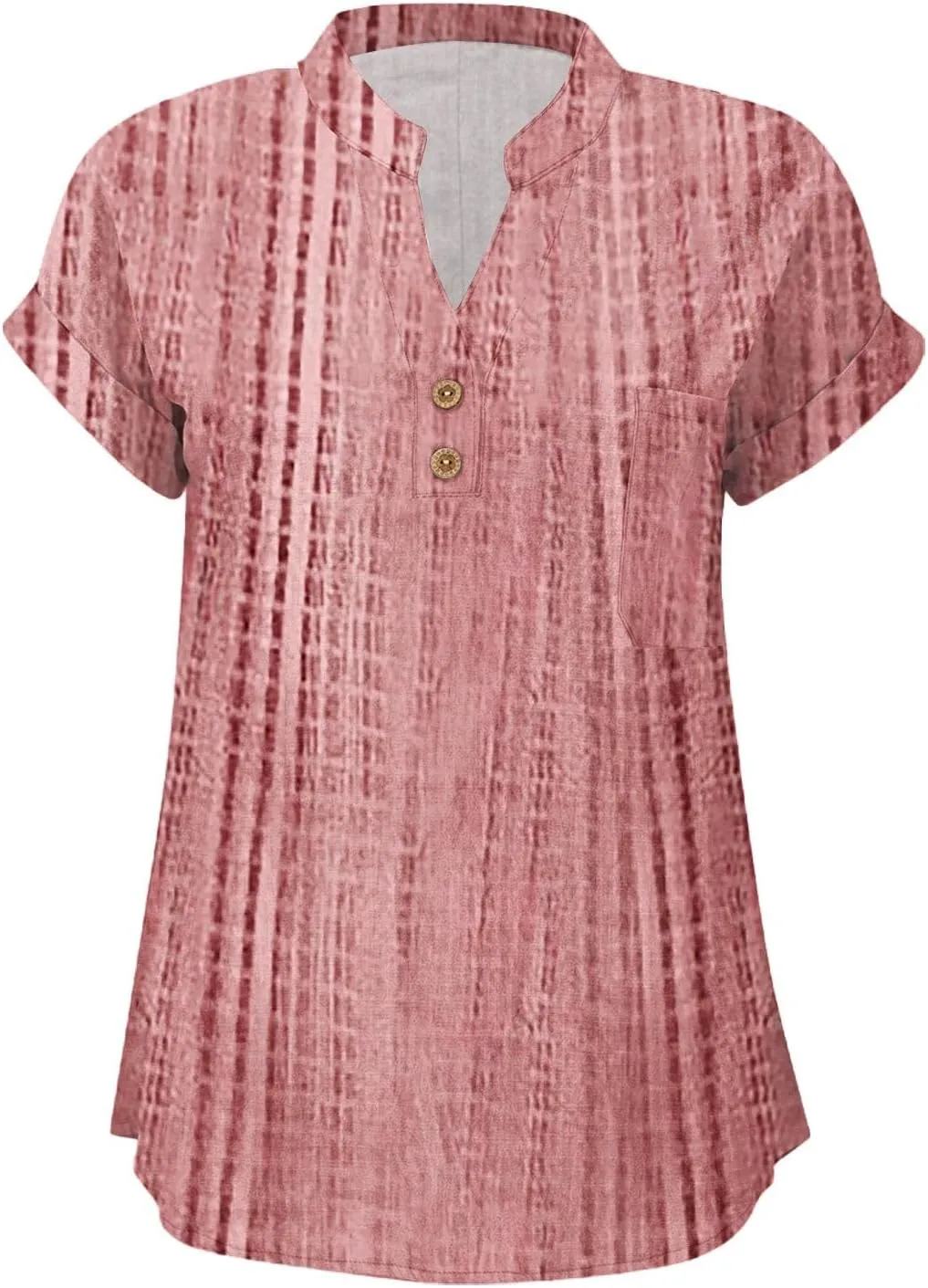 Womens Shirts Dressy Casual Short Sleeve Summer Tops Spring V Neck Button Down Pleated Ladies Tunic Blouses