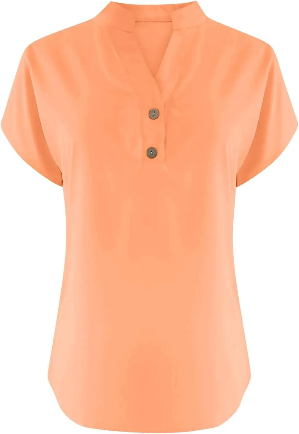 Womens T Shirts V Neck Buttons Down Tops Casual Summer Tees Short Sleeve Loose Fit Tops Blouses Linen Shirts