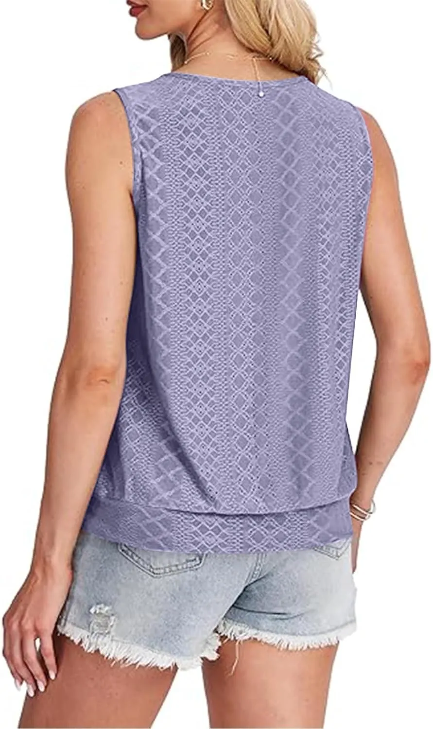 Womens Tank Tops Loose Fit Casual Round Neck Sleeveless Summer Dressy Tops 2025 Trendy Vacation Clothes