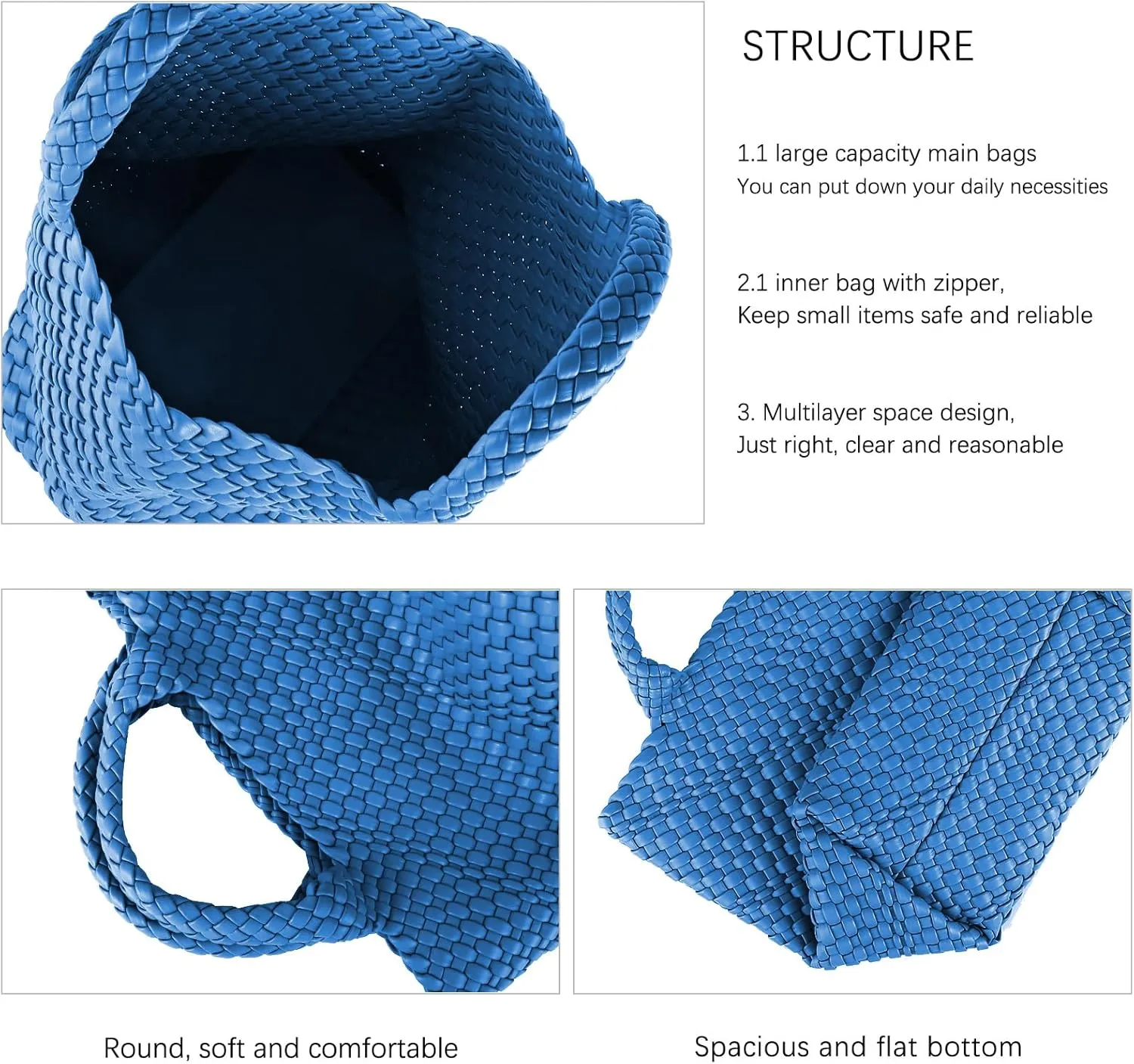 Woven Vegan Leather Handmade Tote for Women - Summer Beach Travel Hand Bag, Purse, Satchel Handbag
