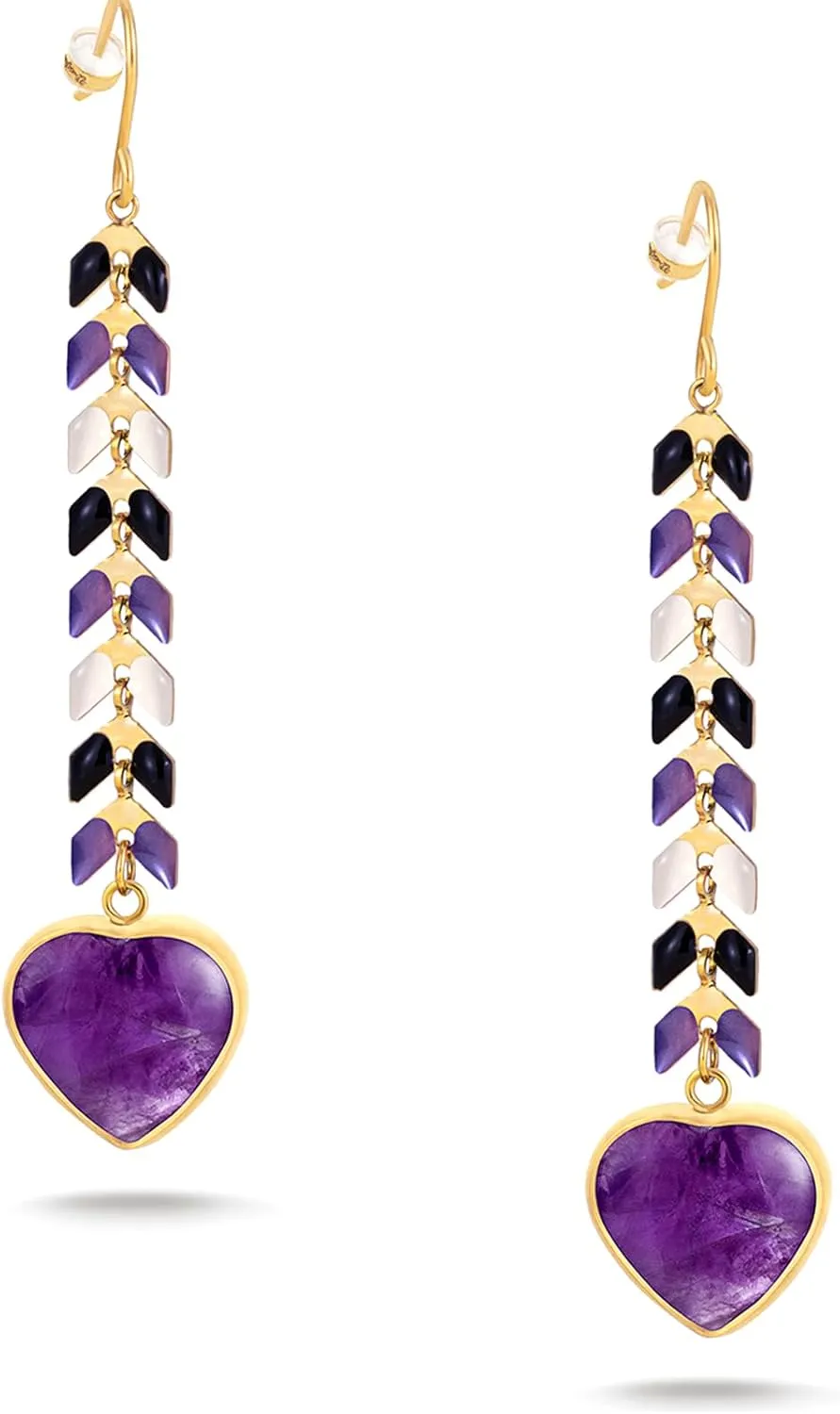 Wrangler Gold Western Drop Dangle Earrings for Women 14K Statement Natrual Stone Country Jewelry