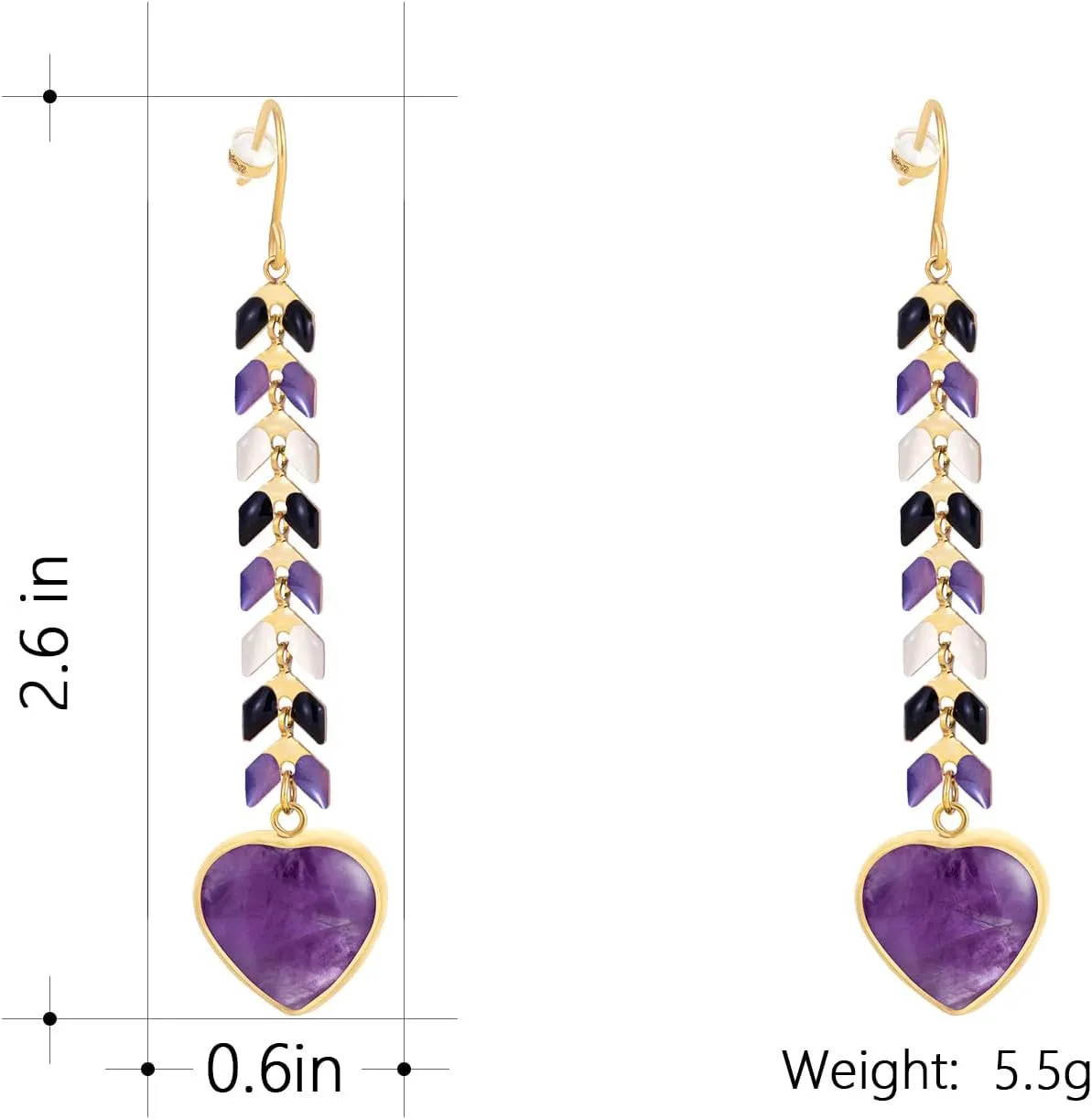 Wrangler Gold Western Drop Dangle Earrings for Women 14K Statement Natrual Stone Country Jewelry