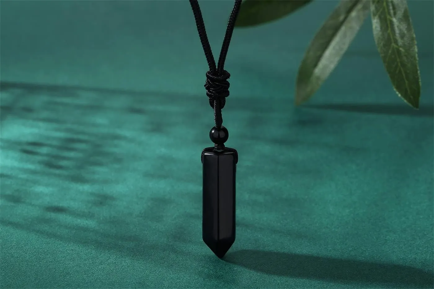 XIANNVXI Crystal Necklace for Men Women Adjustable Rope Hexagonal Point Healing Crystal Natural Stone Pendant Necklaces Gemstone Jewelry
