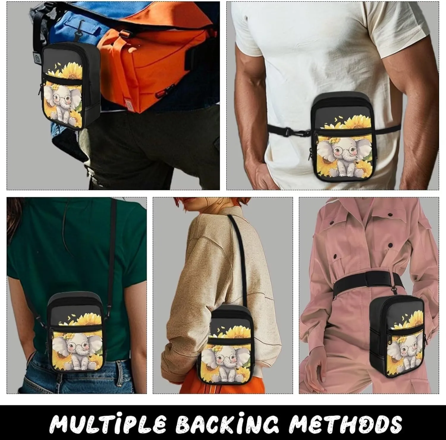Xpyiqun Sling Bag for Women Crossbody Purse Small Travel Anti Theft Messenger Bag Zipper Cellphone Purses