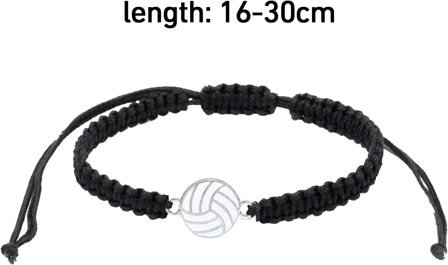 YEEQIN Inspirational Football Volleyball Baseball Tennis Basketball Sport Bracelet Thread Woven Adjustable Rope Bracelets Sports Gift Sport Fans Jewelry