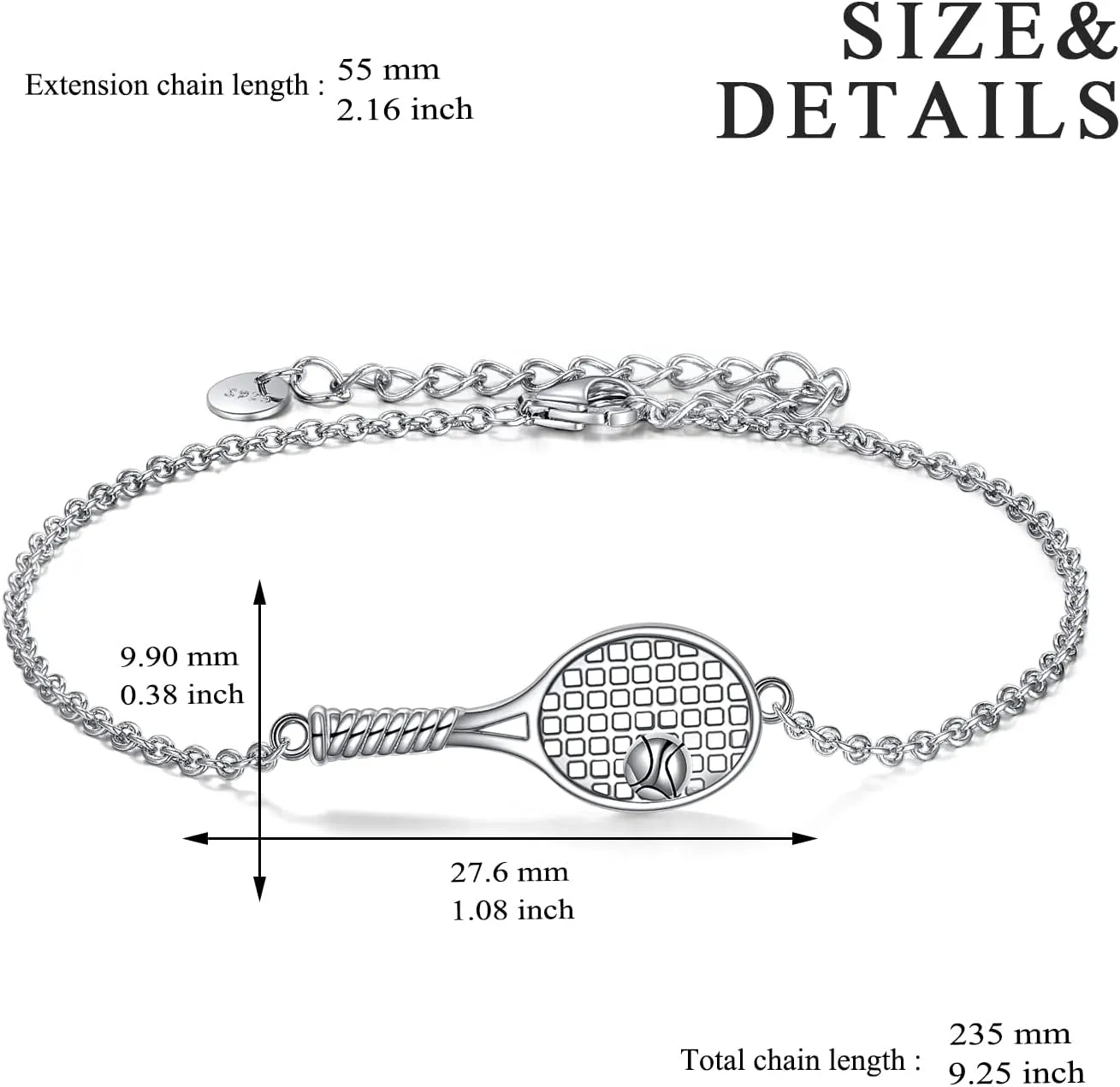 YFN Sport Bracelet Sterling Silver Sport Lover Gifts for Women Men