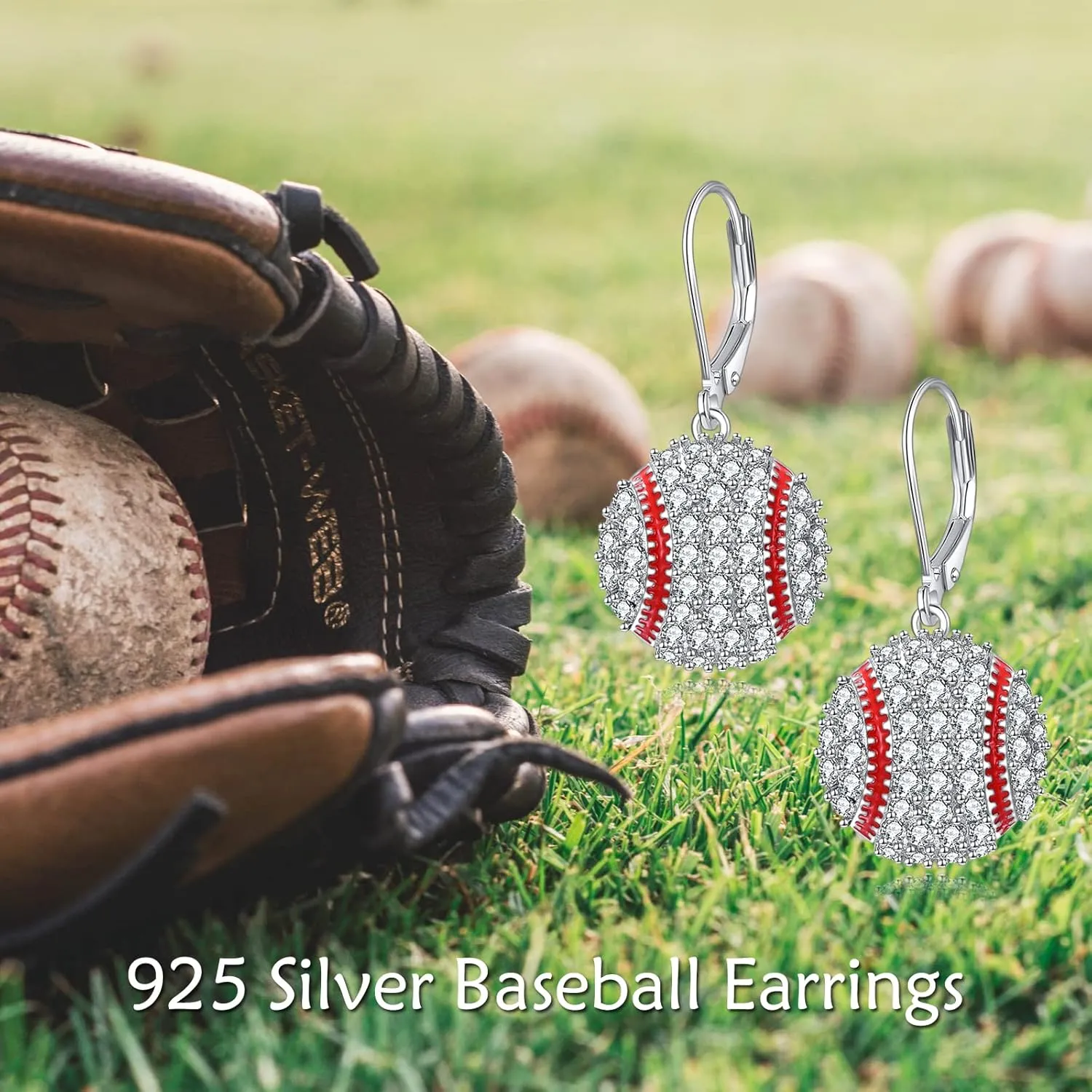 YFN Sports Jewelry Earrings 925 Sterling Silver Baseball Softball Basketball Rugby Football Tennis Volleyball Earrings for Women and Sports Fans Gifts