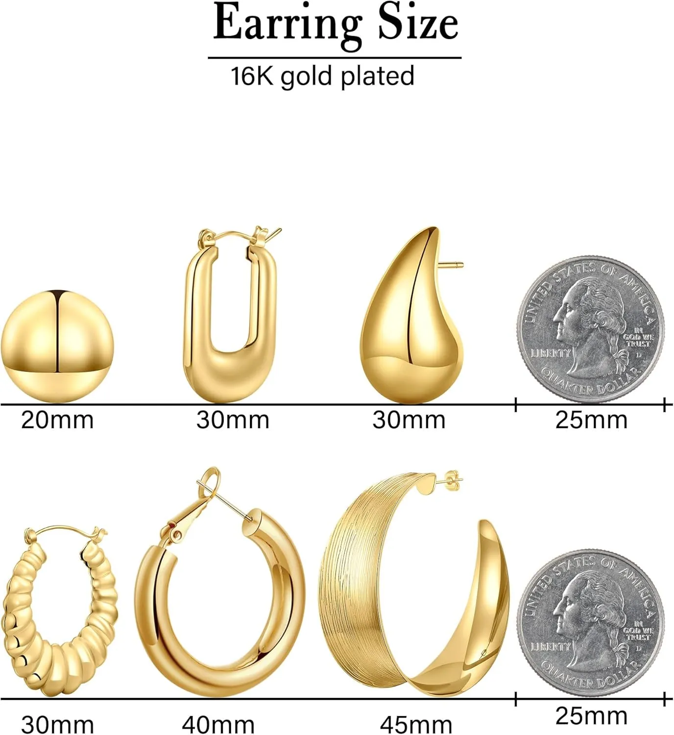 Yooblue Gold Hoop Earrings Set for Women - 3/6/9 Pairs 16K Plated Twisted Huggie Earrings for Women Teen Girls - Lightweight Jewelry Gifts