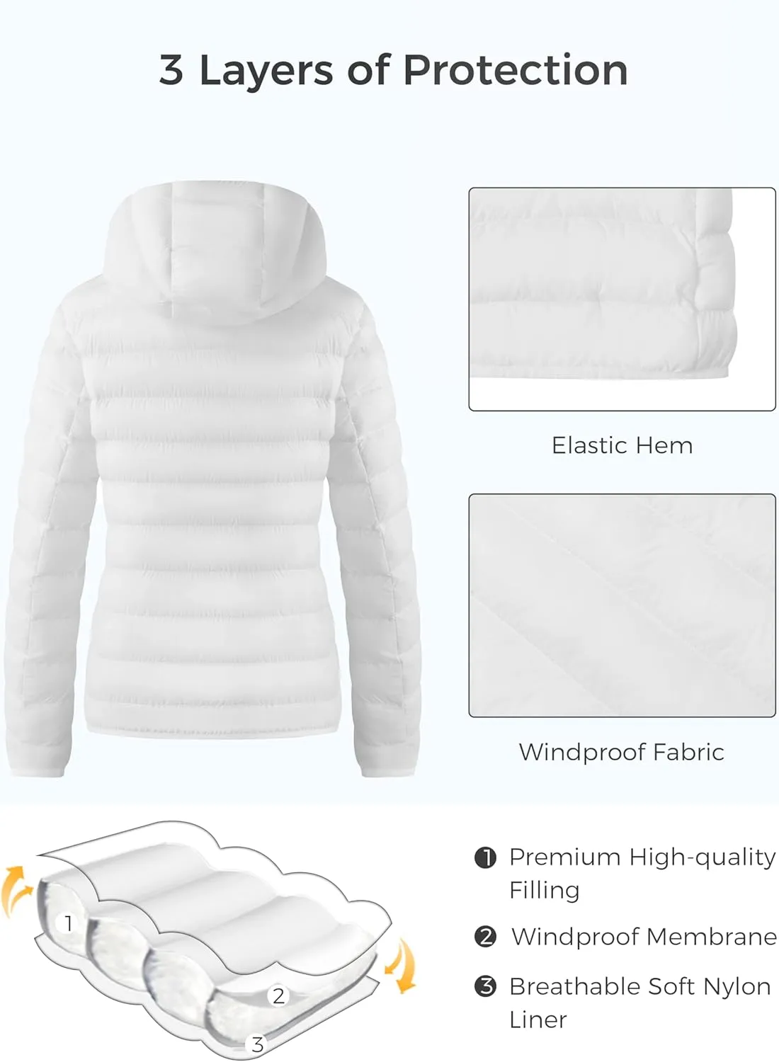 ZSHOW Women's Packable Puffer Jacket Warm Hooded Lightweight Winter Coat